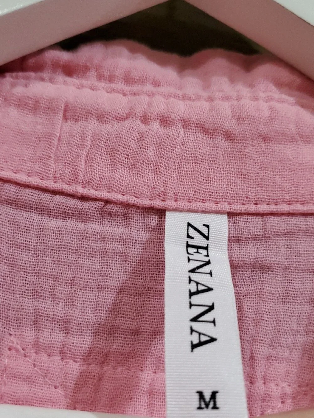 Casual Pink Button-Up Shirt - Zenana NWOT Resort Vacay Everyday Streetwear - Picture 2 of 8